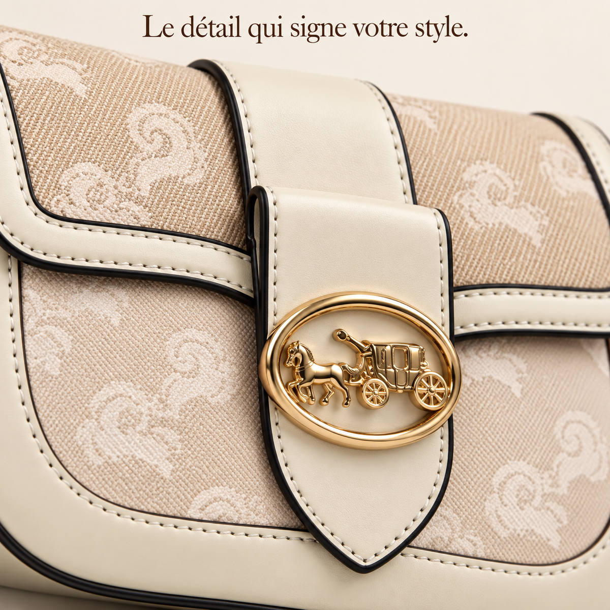 Sac à main Ivoire — Élégance & détails dorés