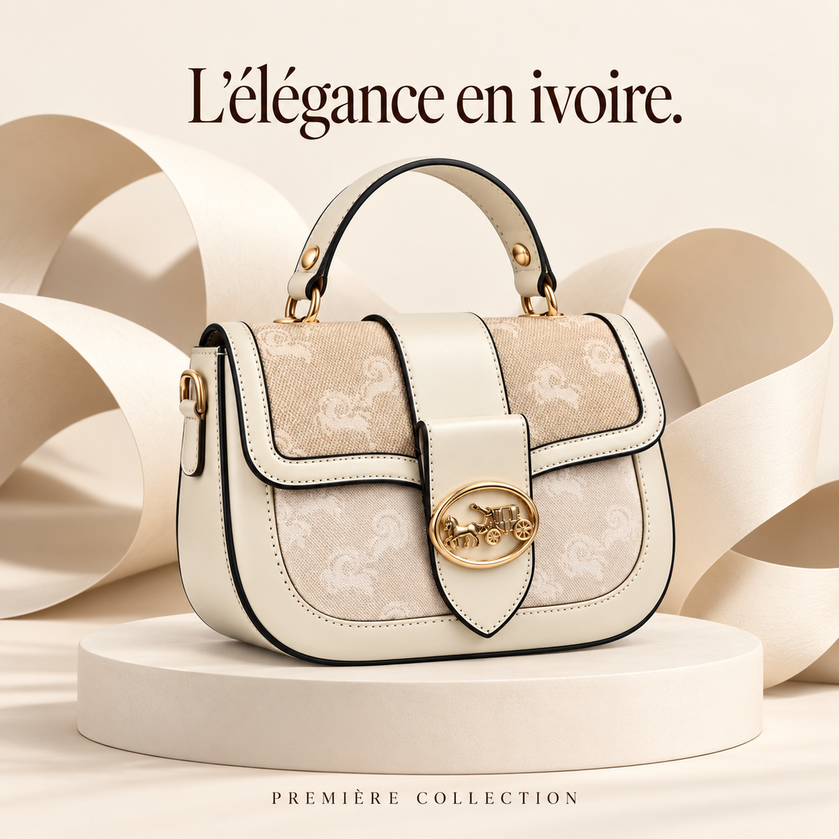 Sac à main Ivoire — Élégance & détails dorés